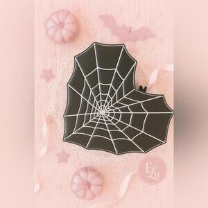 Mad Engine Spiderweb Heart Crossbody Bag Halloween Statement Purse NWT